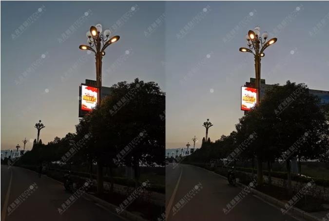 燈桿屏案例實拍圖 蒙自旅游區(qū)路燈配套LED燈桿屏實現(xiàn)數(shù)字升級